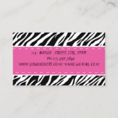 Eleganter moderner Zebra Print, französischer Maca Visitenkarte (Rückseite)