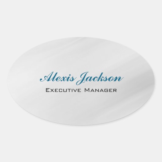 Eleganter moderner zeitgenössischer Stil Grau Hint Ovaler Aufkleber (Vorderseite)