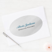 Eleganter moderner zeitgenössischer Stil Grau Hint Ovaler Aufkleber (Umschlag)