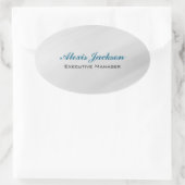 Eleganter moderner zeitgenössischer Stil Grau Hint Ovaler Aufkleber (Tasche)