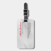 Eleganter moderner zeitgenössischer Stil Grau Rot Gepäckanhänger (Vorderseite vertikal)