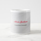 Eleganter moderner zeitgenössischer Stil Grau Rot Jumbo-Tasse (Vorderseite)