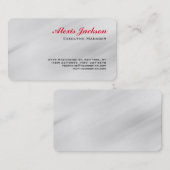 Eleganter moderner zeitgenössischer Stil Grau Rot Visitenkarte (Vorne/Hinten)