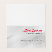 Eleganter moderner zeitgenössischer Stil Grau Rot Visitenkarten (Außenseite Aufgefaltet)