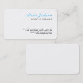 Eleganter moderner zeitgenössischer Stil Schwarz-w Visitenkarte (Vorne/Hinten)