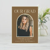 Eleganter Moderner Zweier Foto  Brown Arch Abschlu Ankündigung (Stehend Vorderseite)