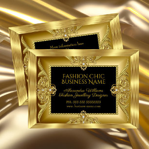 Eleganter Modeschmuckdesigner Gold-Edelsteine schw Visitenkarte