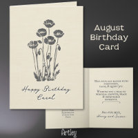 Eleganter Mohngestanzter August Birth Blume Linen