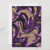 Eleganter Molten Lila & Gold Glitzer 60. Geburtsta Einladung (Rückseite)