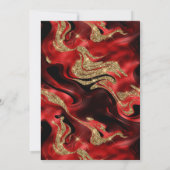 Eleganter Molten Red and Gold Glitzer Quinceanera Einladung (Rückseite)