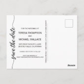 "Eleganter Moment: Personalisiertes Save the Date Postkarte (Rückseite)