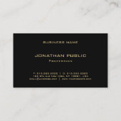 Eleganter Momogram Gold Text Moderner Beruflicher Visitenkarte (Rückseite)