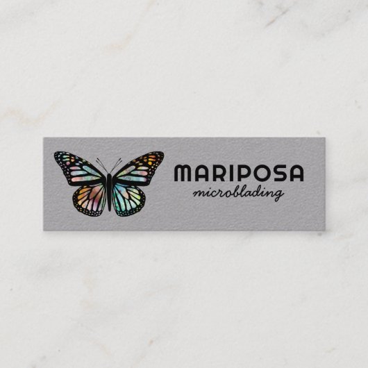 Eleganter Monarch Butterfly Schönheitssalon Mini Visitenkarte (Vorderseite)
