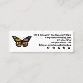 Eleganter Monarch Butterfly Schönheitssalon Mini Visitenkarte (Rückseite)