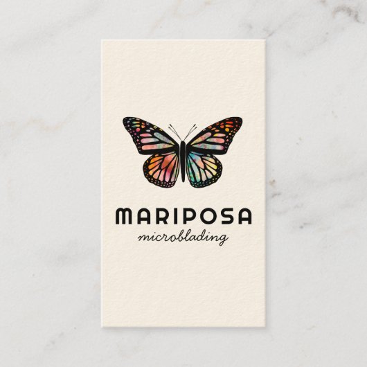 Eleganter Monarch Butterfly Schönheitssalon Visitenkarte (Vorderseite)