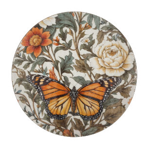 Eleganter Monarchfalter William Morris Inspiriert Schneidebrett