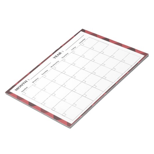 Eleganter Monatsblanke Kalenderplaner Notizblock (angewinkelt)