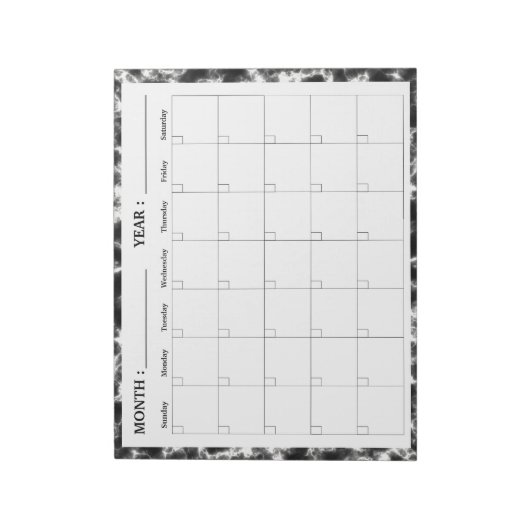 Eleganter Monatsblanke Kalenderplaner Notizblock (Rotiert)