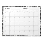 Eleganter Monatsblanke Kalenderplaner Notizblock (Vorderseite)