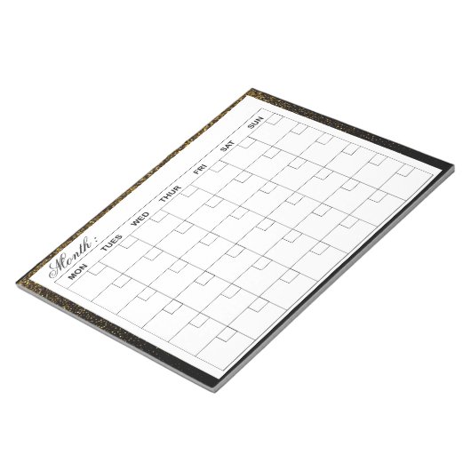 Eleganter Monatskalender-Planer Notizblock (angewinkelt)