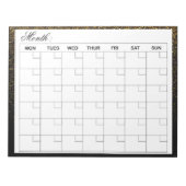 Eleganter Monatskalender-Planer Notizblock (Vorderseite)