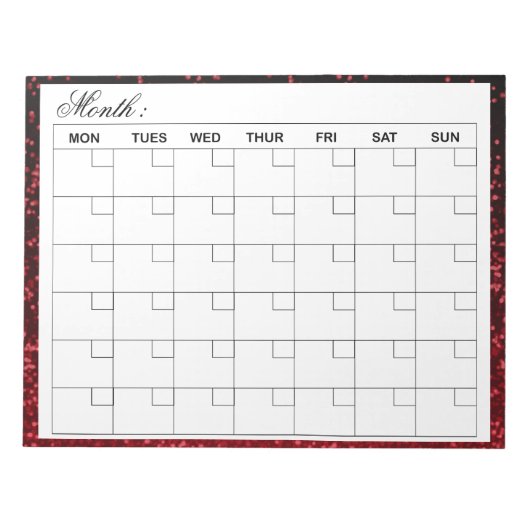 Eleganter Monatskalender-Planer Notizblock (Vorderseite)