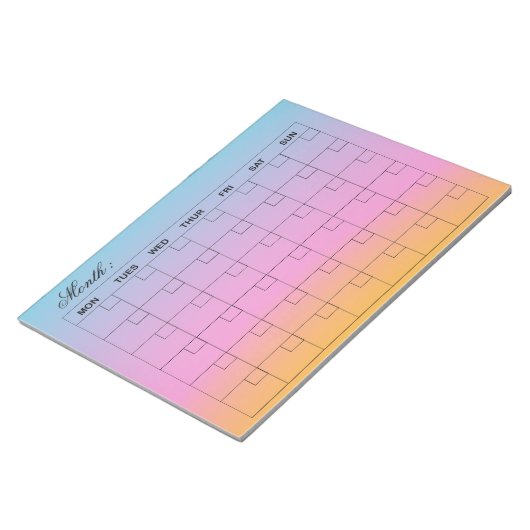 Eleganter Monatskalender-Planer Notizblock (angewinkelt)