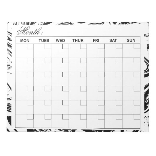 Eleganter Monatskalender-Planer Notizblock (Vorderseite)