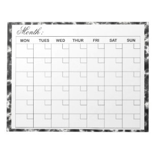 Eleganter Monatskalender-Planer Notizblock