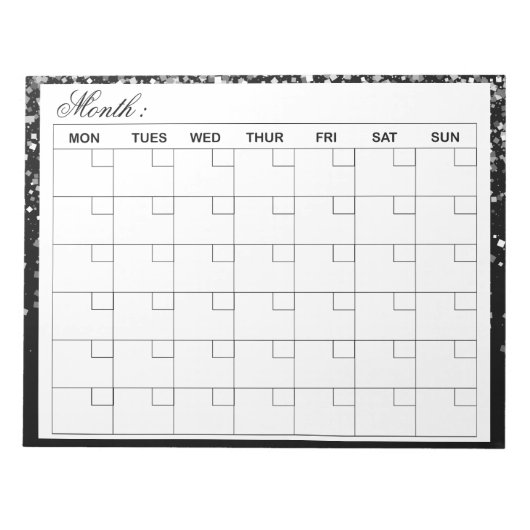 Eleganter Monatskalender-Planer Notizblock (Vorderseite)