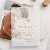 Eleganter Mond und Stars Gold Save the Date Pergament Einladungen