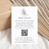 Eleganter Mond und Sterne Hochzeitdetails QR-Code Begleitkarte