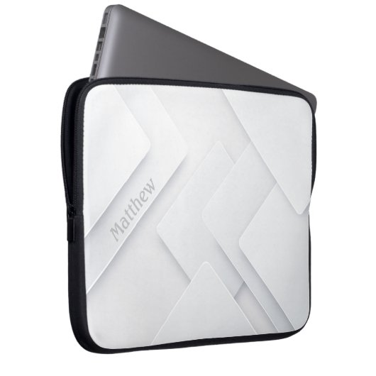 Eleganter monochromer Hintergrund mit Individuelle Laptopschutzhülle (Vorne Rechts)