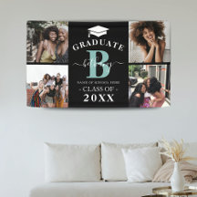 Eleganter Monogram 4 Foto Graduate Abschluss