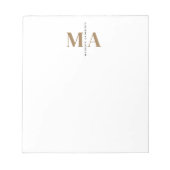 Eleganter Monogram Black Gold Name Notizblock (Vorderseite)