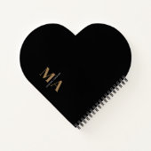 Eleganter Monogram Black Gold Name Notizblock (Rückseite)