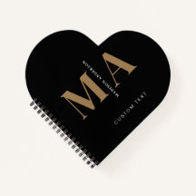 Eleganter Monogram Black Gold Name