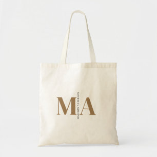 Eleganter Monogram Black Gold Name Tragetasche