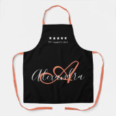 Eleganter Monogram Black Pink Script Bester Koch N Schürze (Vorderseite)