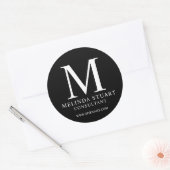 Eleganter Monogram Business Classic Round Sticker (Umschlag)