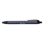 Eleganter Monogram Classic Laurel Wreath Blue Pen Kugelschreiber (Oberseite)