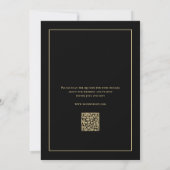 Eleganter Monogram Classy Black Gold QR Code Hochz Einladung (Rückseite)