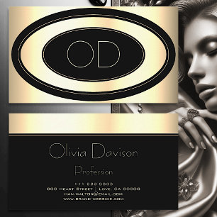 Eleganter Monogram Consultant für Back and Gold Ci Visitenkarte