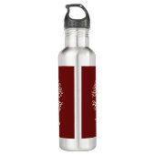 Eleganter Monogram Cream Tree of Life on Burgund Edelstahlflasche (Rückseite)