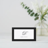 Eleganter Monogram Encadré Black Frame Visitenkarte (Stehend Vorderseite)
