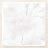 Eleganter Monogram Floral Glass Untersetzer (Rückseite)