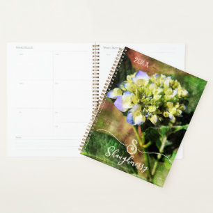 Eleganter Monogram Floral Hydrangea Planer