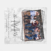 Eleganter Monogram-Foto-Marmor Fleecedecke (Vorderseite (Horizontal))