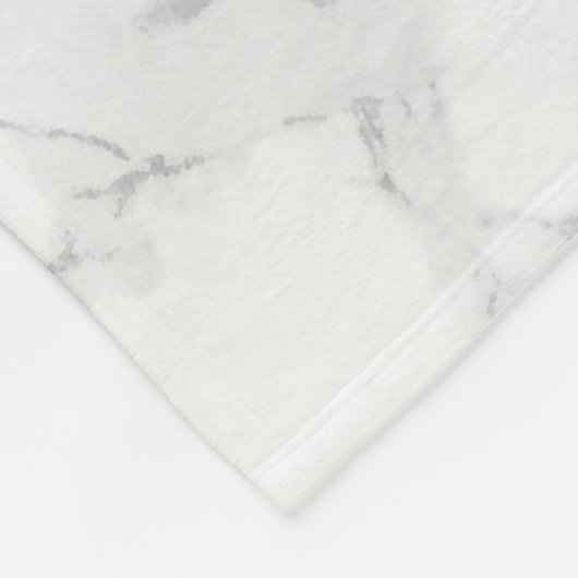 Eleganter Monogram-Foto-Marmor Fleecedecke (Ecke)