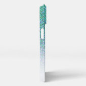 Eleganter Monogram Green Glitzer Ombre Vorname iPhone Hülle (Rechte Seite)